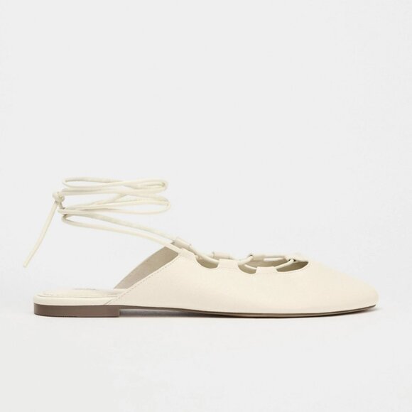 Zara 100% Genuine Leather Slingback Ballet Flats NWT - Picture 3 of 7